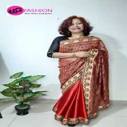 Boutique saree with fashionable embroidery lace