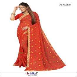 Chunri saree with gorgeous lace border and  blouse pcs