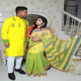 Couple Dress Saree Panjabi & Pajama Combo For Men & Women Fashion