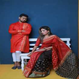 Couple Dress Saree Panjabi & Pajama Combo For Men & Women Fashion