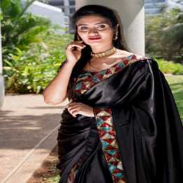 Indian EMBROIDERD  SEQUENCE WORK LACE  Saree