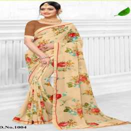 Indian soft georgette  saree with blouse pcs