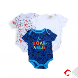 Livingtex Global  3 PCS PACK HALF SLEEVES BABY ROMPER BODYSUIT UNISEX PURE COTTON HIGH QUALITY