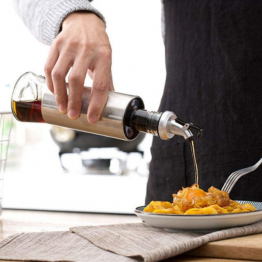 Stainless Steel Glass Oil Dispenser Bottle