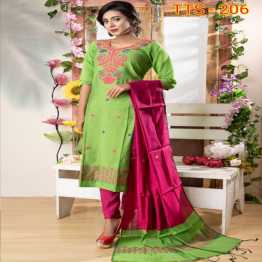 Tangail Tat Jamdani Half Silk 3 peach