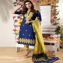 Tangail Tat Jamdani Half Silk 3 peach