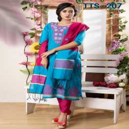 Tangail Tat Jamdani Half Silk 3 peach