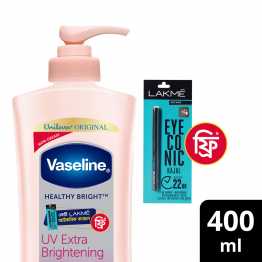VASELINE BODY LOTION HEALTHY WHITE 400ML LAKME KAJOL FREE